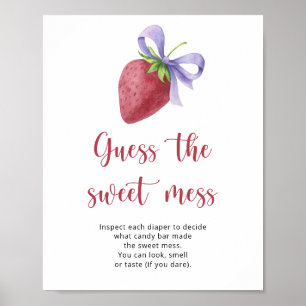 Aardbeien baby shower - raad de troep poster