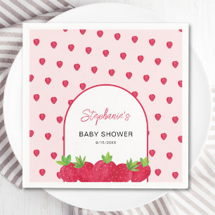 Aardbeien Baby shower Servet