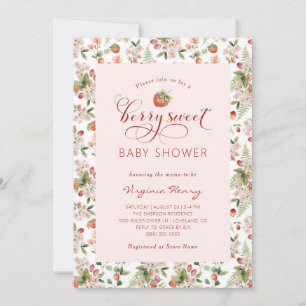 Aardbeien Baby Shower Uitnodiging