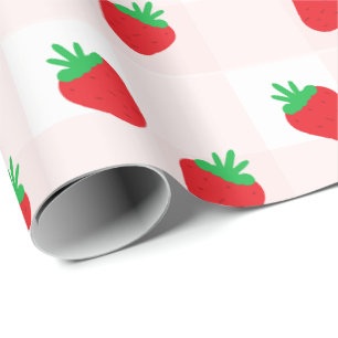 Aardbeien Baby Shower Zoet als Baby Cadeaupapier