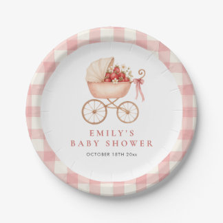 Aardbeien Baby Shower Zoet Papieren Bordje