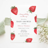 Aardbeien Berry Sweet Baby shower Invitation Kaart