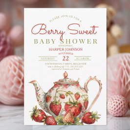 Aardbeien Berry Sweet Baby shower Invitation Kaart