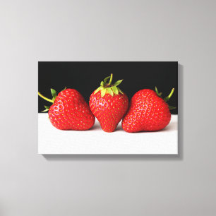 Aardbeien Bl Ov Wt 16.50x11(41.25x27.5cm) waca Canvas Afdruk