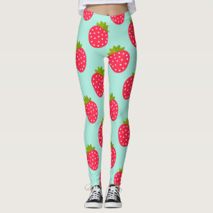 Aardbeien blauw patroon Leggings