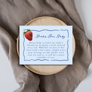 Aardbeien Blauwe Baby Shower Boeken Voor Baby Bibl Informatiekaartje