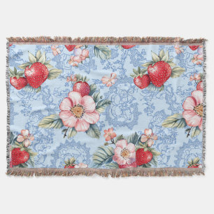 Aardbeien & Bloemen Patroon Deken