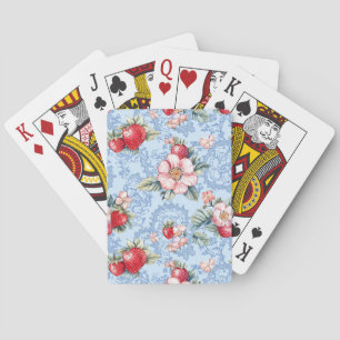 Aardbeien & Bloemen Patroon Pokerkaarten