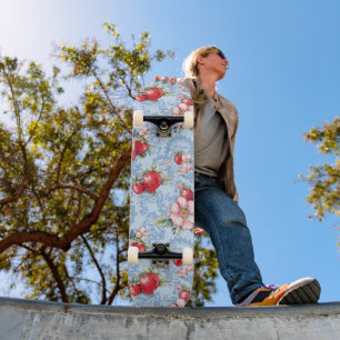 Aardbeien & Bloemen Patroon Skateboard
