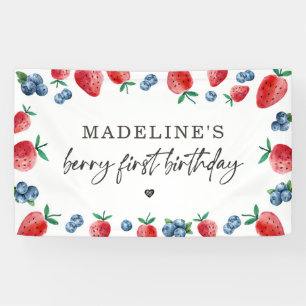 Aardbeien Blueberry Berry Sweet Birthday Backdrop Spandoek