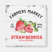 Aardbeien Boerderij Vuurhuis Aardbeien Decor Magneet (Voorkant)