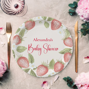 Aardbeien Bos Baby Shower Papieren Bordje