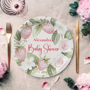 Aardbeien Bos Baby Shower Papieren Bordje