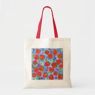Aardbeien Bosbessen Bijen Waterverf Fruit Tote Bag