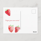 Aardbeien Bruiloft Feest Uitnodiging (Achterkant)