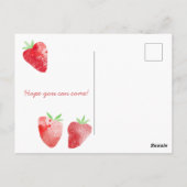 Aardbeien Bruiloft Uitnodiging (Achterkant)