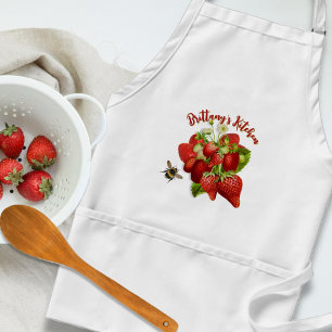 Aardbeien Bumblebee White Bib Pockets Standaard Schort