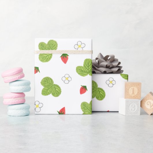 Aardbeien Cadeaupapier (Baby Shower)