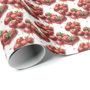 Aardbeien Cadeaupapier Inpakpapier