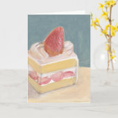 Aardbeien Cake 2 Kaart (Gele Bloem)