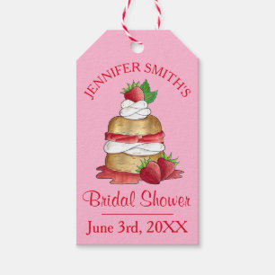 Aardbeien Cake Shortcake Bruidsdiner Verjaardag Cadeaulabel