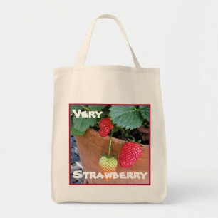 Aardbeien Canvas Grocery Jumbo Tas