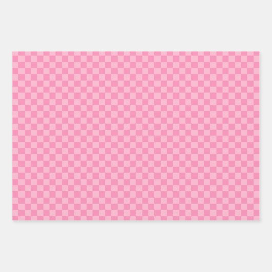 Aardbeien Cheques & Argyle Kerst Roze & Rood Inpakpapier Vel (Voorkant 3)