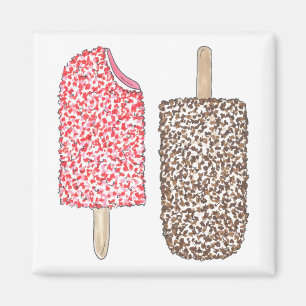 Aardbeien Chocolade Ice Cream Popsicles Kitchen Magneet
