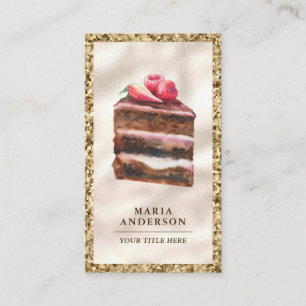 Aardbeien Chocolate Cake Slice Pastry Chef Bakery Visitekaartje
