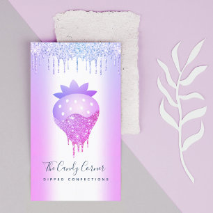 Aardbeien Chocolate Confection Paarse Drives Visitekaartje