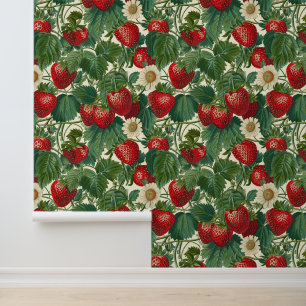 Aardbeien Cottagecore Cottage Core Boho Behang