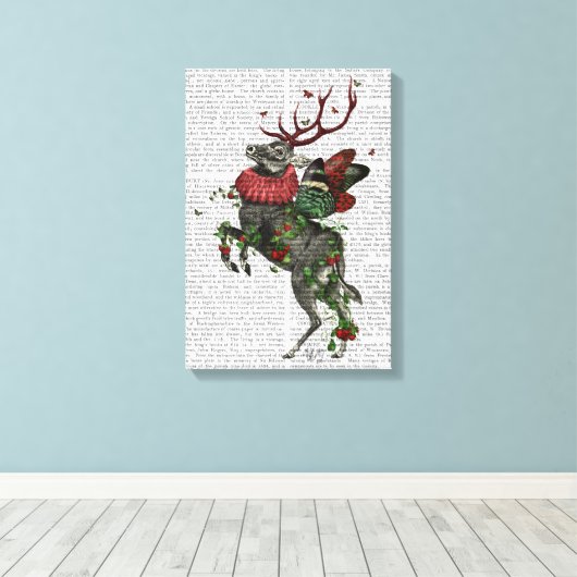 Aardbeien Deer Canvas Afdruk (Insitu (Houten vloer))