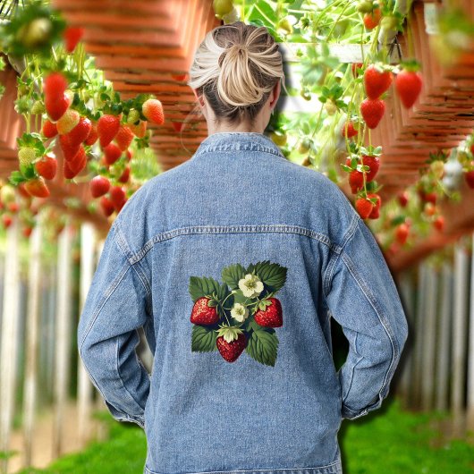 aardbeien denim jacket