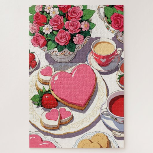 Aardbeien dessert puzzel (Verticaal)