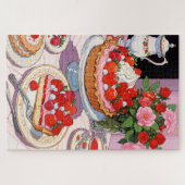 Aardbeien dessert puzzel (Horizontaal)