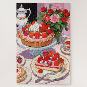 Aardbeien dessert puzzel