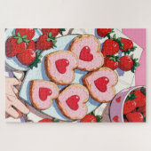 Aardbeien dessert puzzel (Horizontaal)