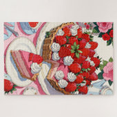 Aardbeien dessert puzzel (Horizontaal)