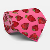 Aardbeien die in melk drijven stropdas (Opgerold)