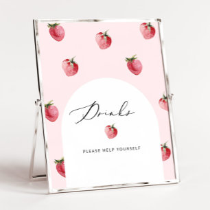 Aardbeien drinken alsjeblieft help jezelf poster