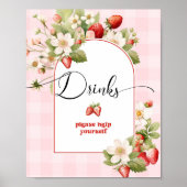 Aardbeien Drinken helpen uzelf verjaardag Poster (Voorkant)