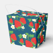 Aardbeien en bloemen Blauwe aangepaste tekst voor  Bedankdoosjes (Achterkant)