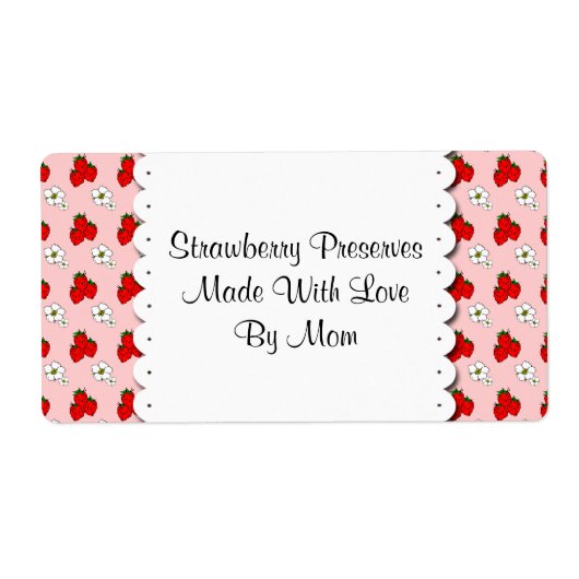 Aardbeien en bloemen Etiketten voor aangepaste con (Voorkant)