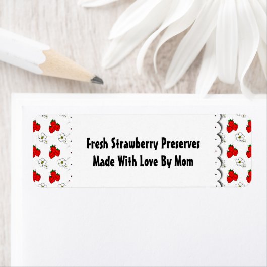 Aardbeien en bloemen Patroon Eigen label (Insitu)