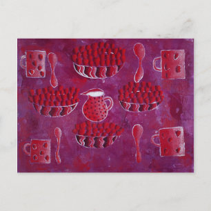 Aardbeien en Cream Painting Briefkaart