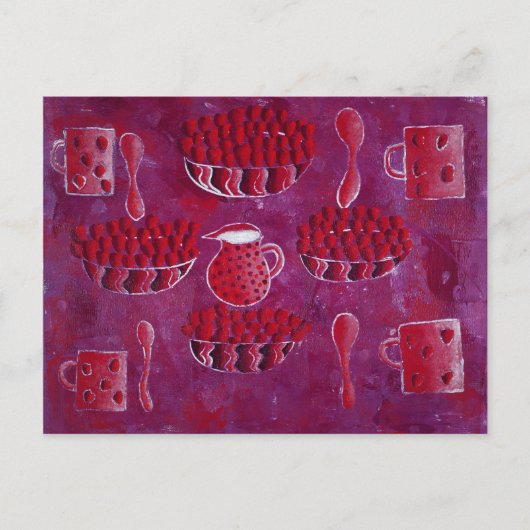 Aardbeien en Cream Painting Briefkaart (Voorkant)