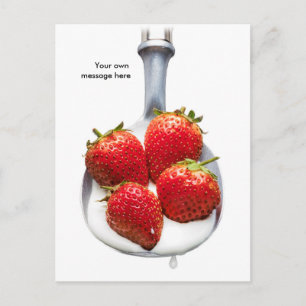 Aardbeien en crème briefkaart