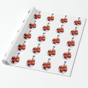 Aardbeien en crème cadeaupapier