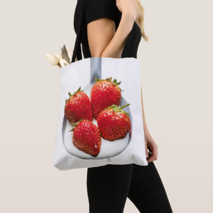 Aardbeien en crème draagtas