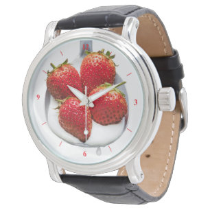 Aardbeien en crème horloge